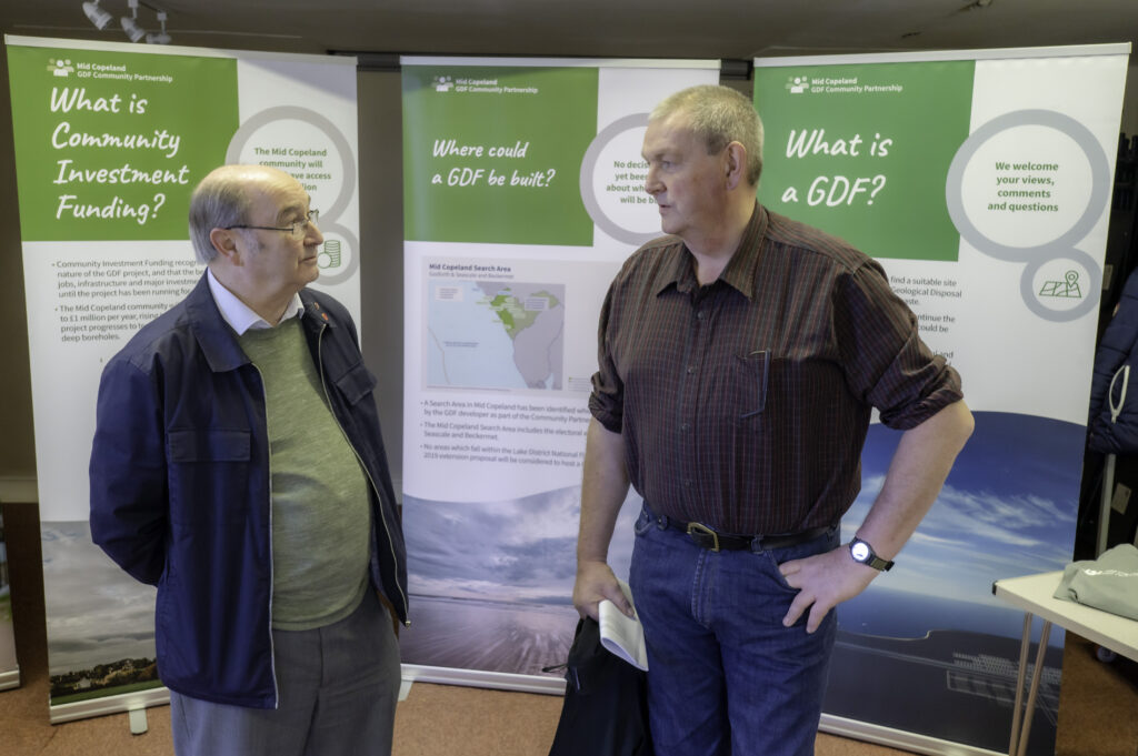 Mike Slater, Farming Lead, pictured right, at a Mid Copeland event