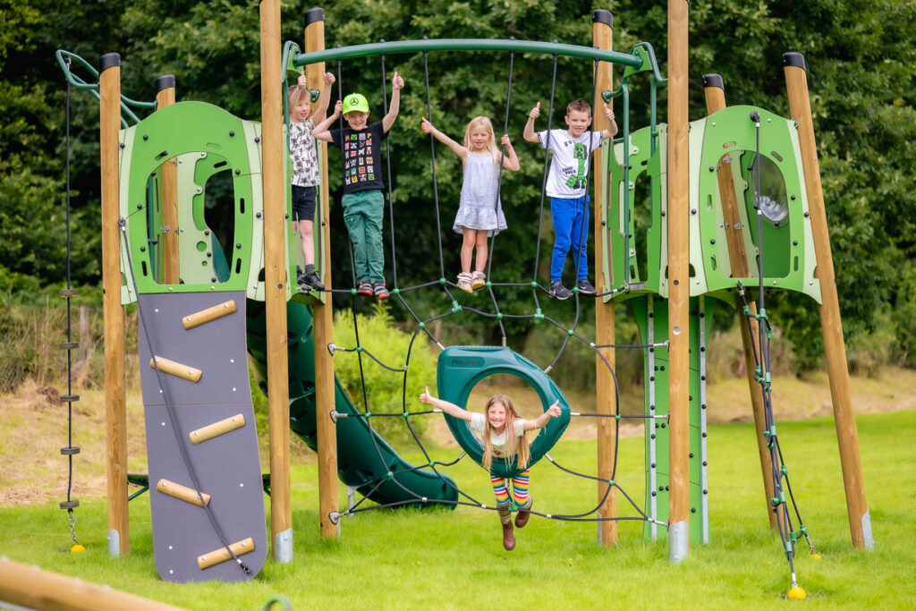 Youngsters enjoy their new play park at Calderbridge