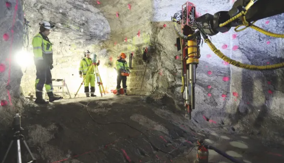 Posiva crews carry out excavation work at the Onkalo repository